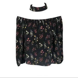 Alice Blue | Off Shoulder Black Floral M NWOT